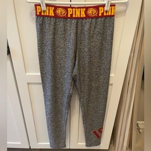Victorias Secret Pink heather grey Iowa State University collegiate leggings